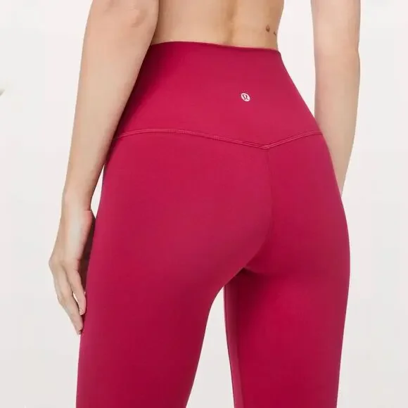 Lululemon Align Pant II High Rise 25” Nulu Ruby Red Leggings Size 4 - Picture 6 of 13